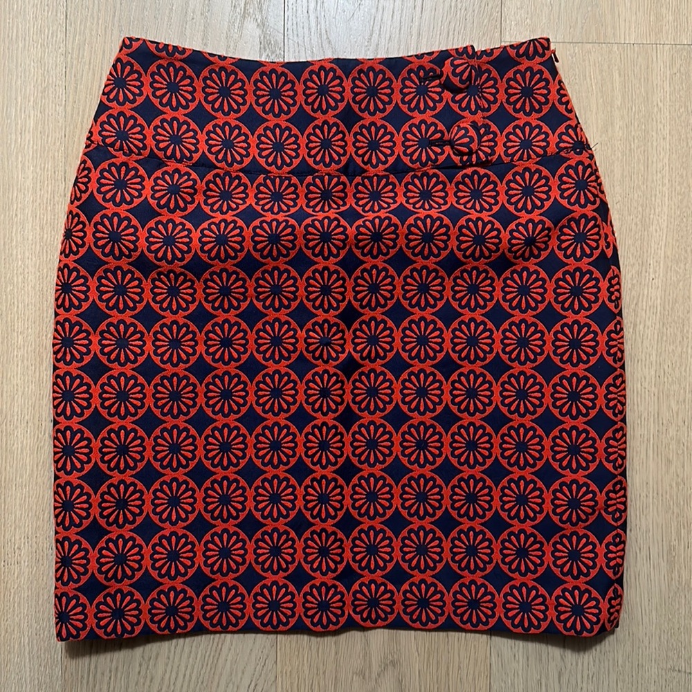 MAEVE| Mini, Blue and Orange Floral Mini Skirt | Size 4